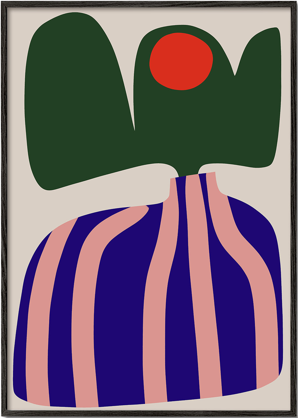 Plakat botaniczny z organicznymi różowo-niebieskimi formami