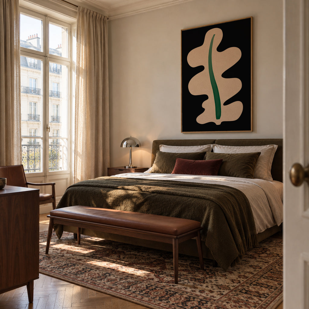 Oak Leaf - Framed canvas in an interior