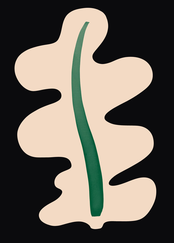 Plakat botaniczny abstrakcyjny liść