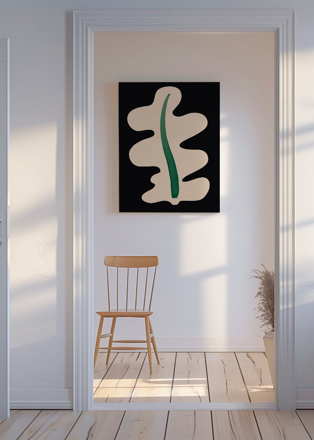 Plakat botaniczny abstrakcyjny liść