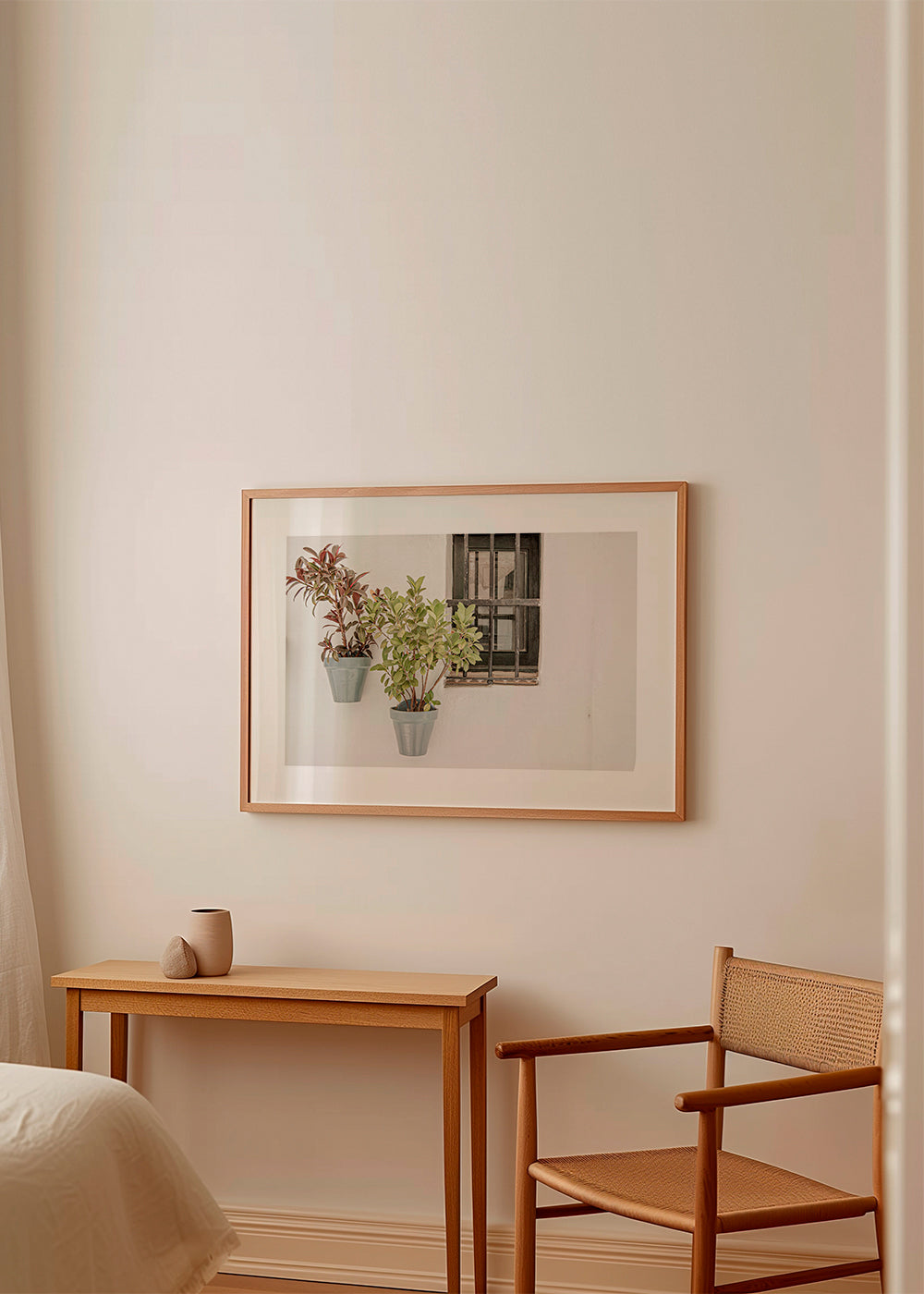 Plakat botaniczny: doniczki przy oknie