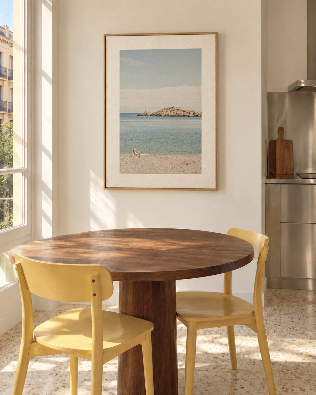 Costa Brava I - Framed canvas in an interior