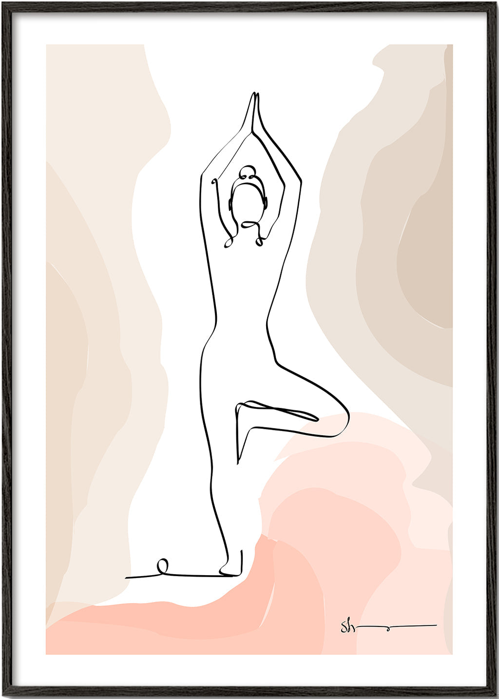 Relaksujący design: sylweta w pozycji drzewa