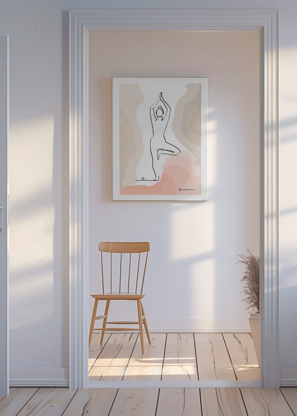 Relaksujący design: sylweta w pozycji drzewa