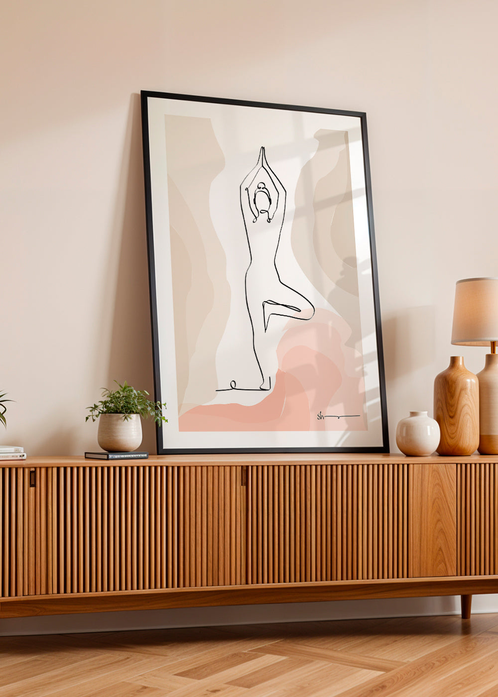 Relaksujący design: sylweta w pozycji drzewa