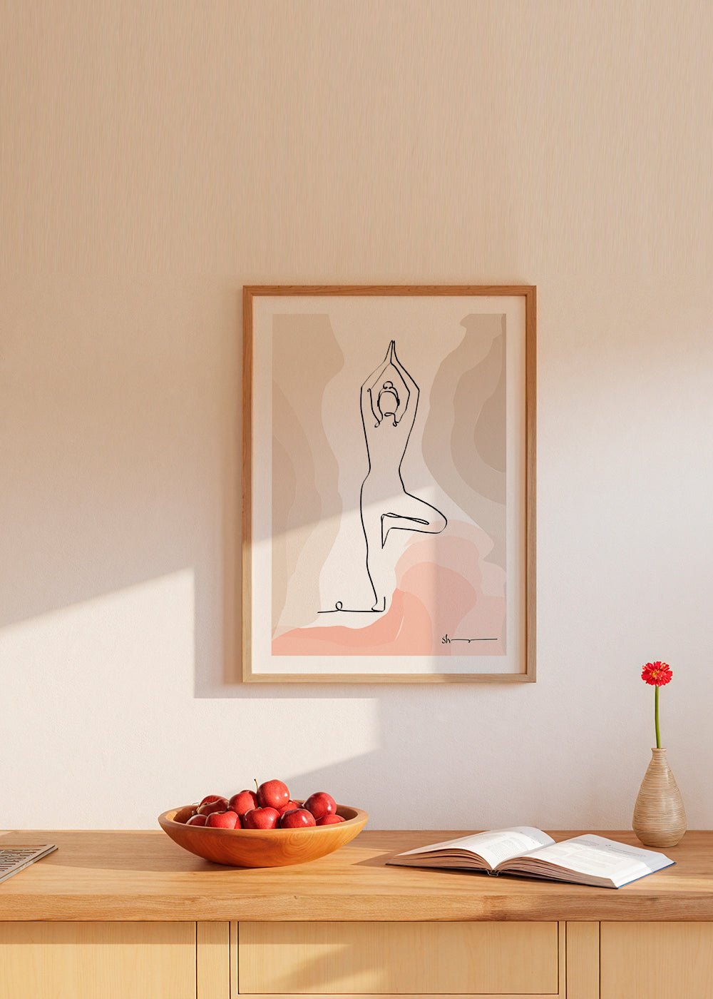 Relaksujący design: sylweta w pozycji drzewa