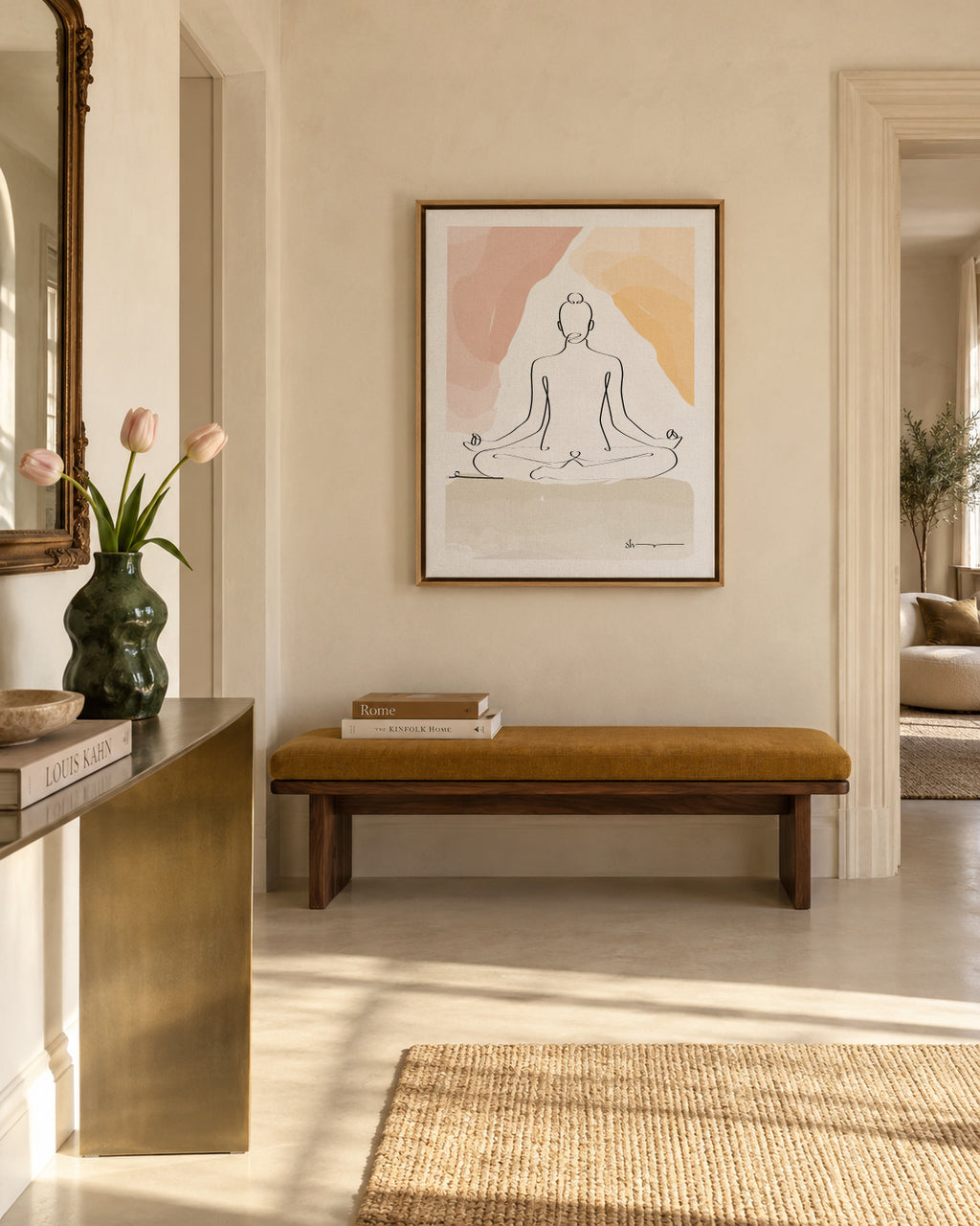 Meditation - Dhy?na - Framed canvas in an interior
