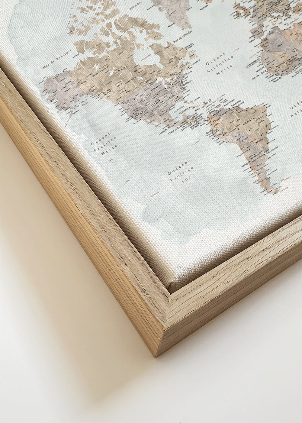 Mapa świata akwarela z detalami