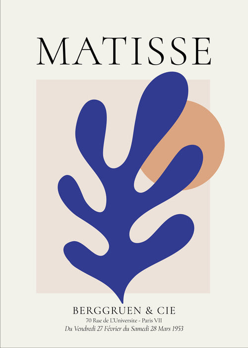 Ilustracja Matisse niebieski liść