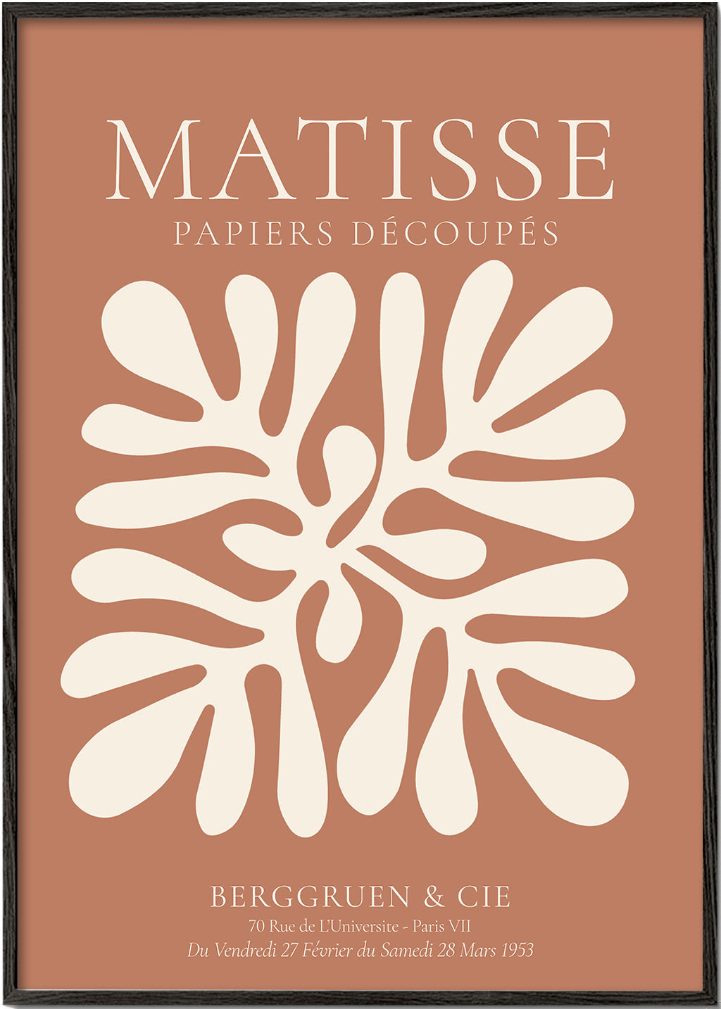 Plakat botaniczny Matisse: organiczne wycięcia na terrakocie
