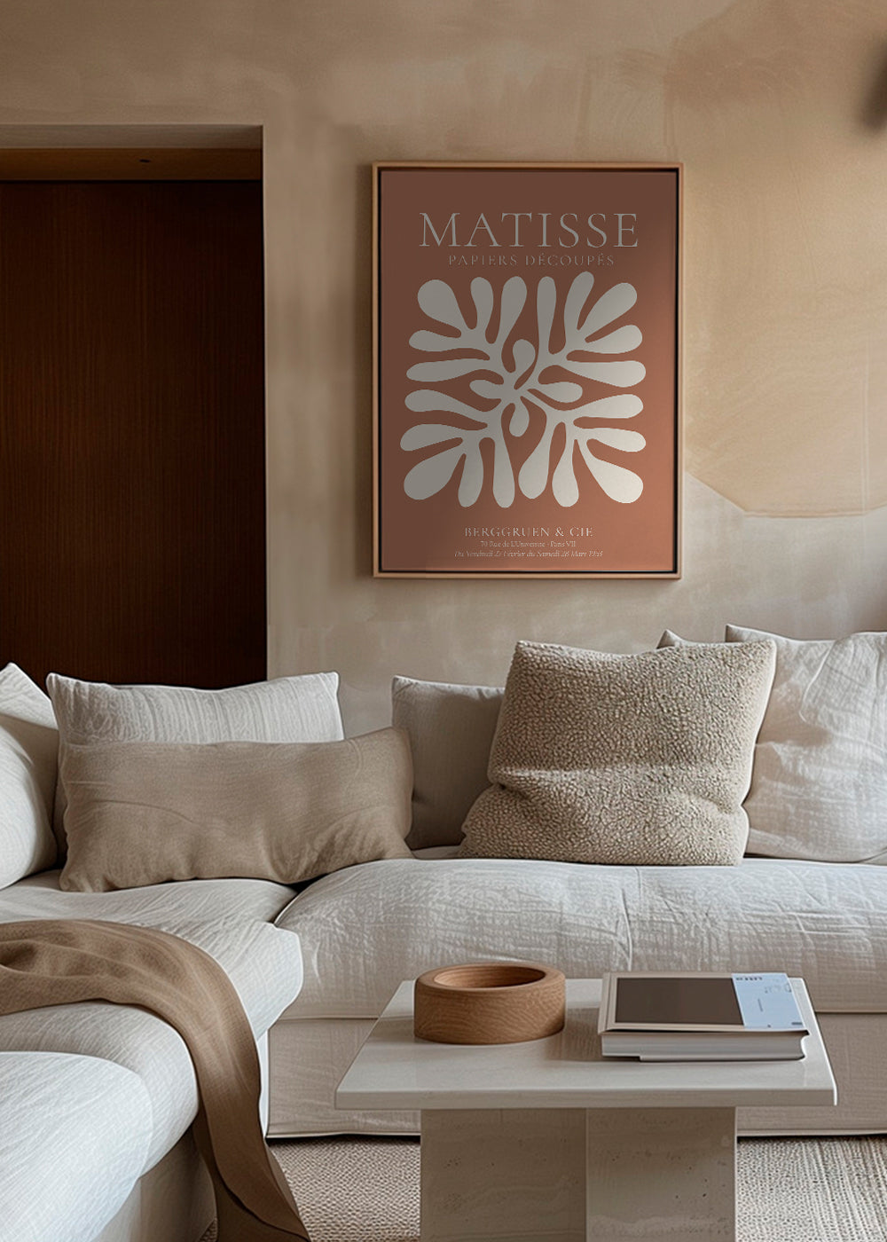 Plakat botaniczny Matisse: organiczne wycięcia na terrakocie