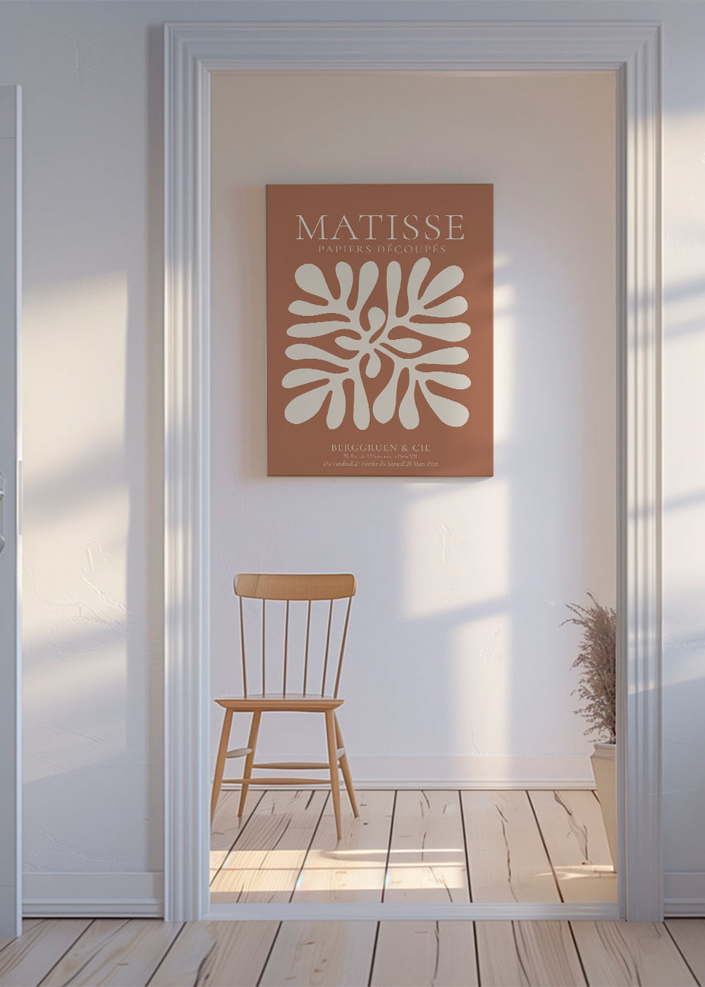 Plakat botaniczny Matisse: organiczne wycięcia na terrakocie