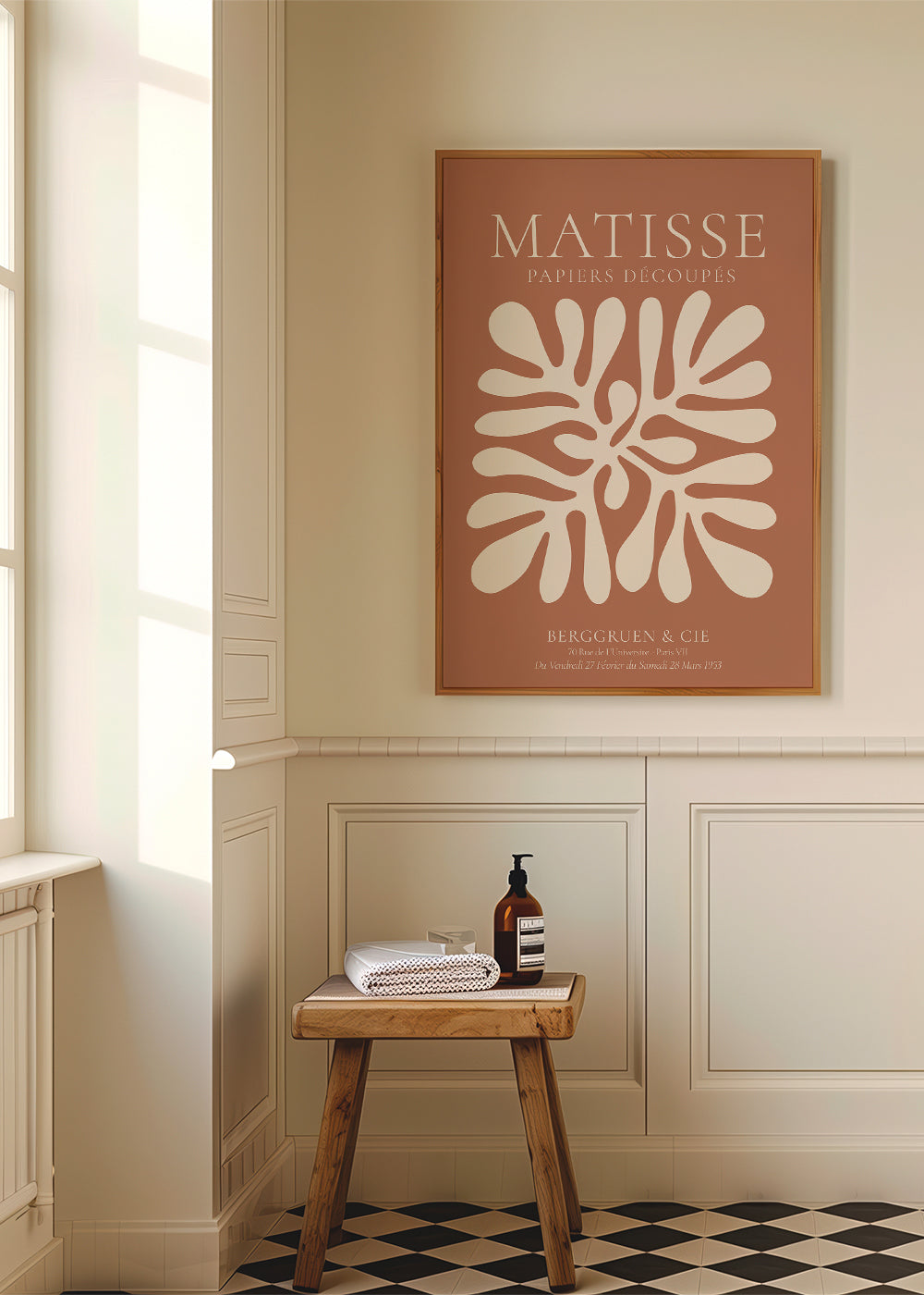 Plakat botaniczny Matisse: organiczne wycięcia na terrakocie