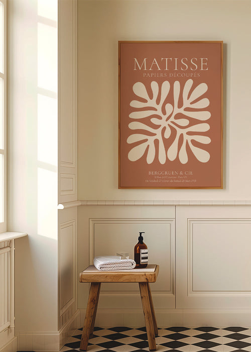 Plakat botaniczny Matisse: organiczne wycięcia na terrakocie