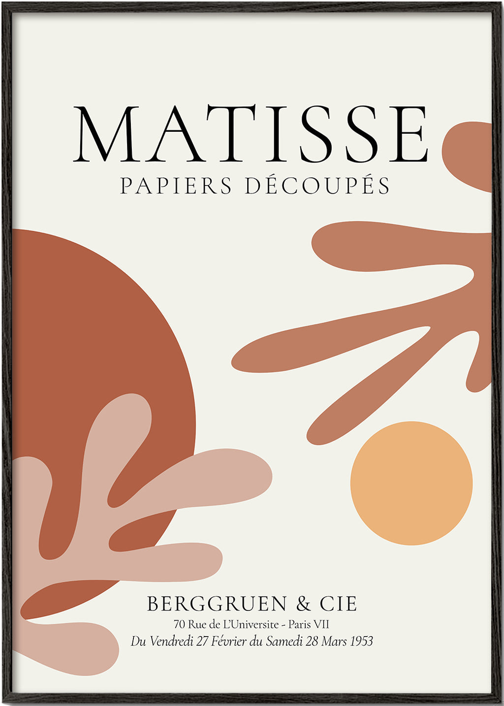 Wintage plakat inspirowany wycinankami Matisse'a