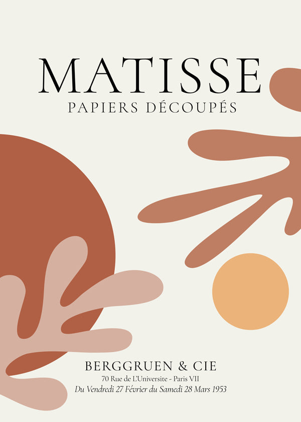 Wintage plakat inspirowany wycinankami Matisse'a
