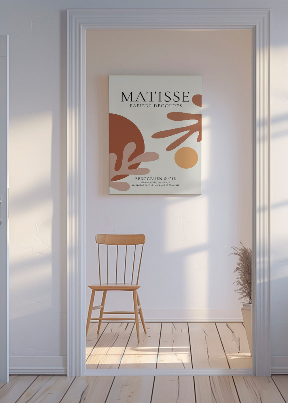 Wintage plakat inspirowany wycinankami Matisse'a
