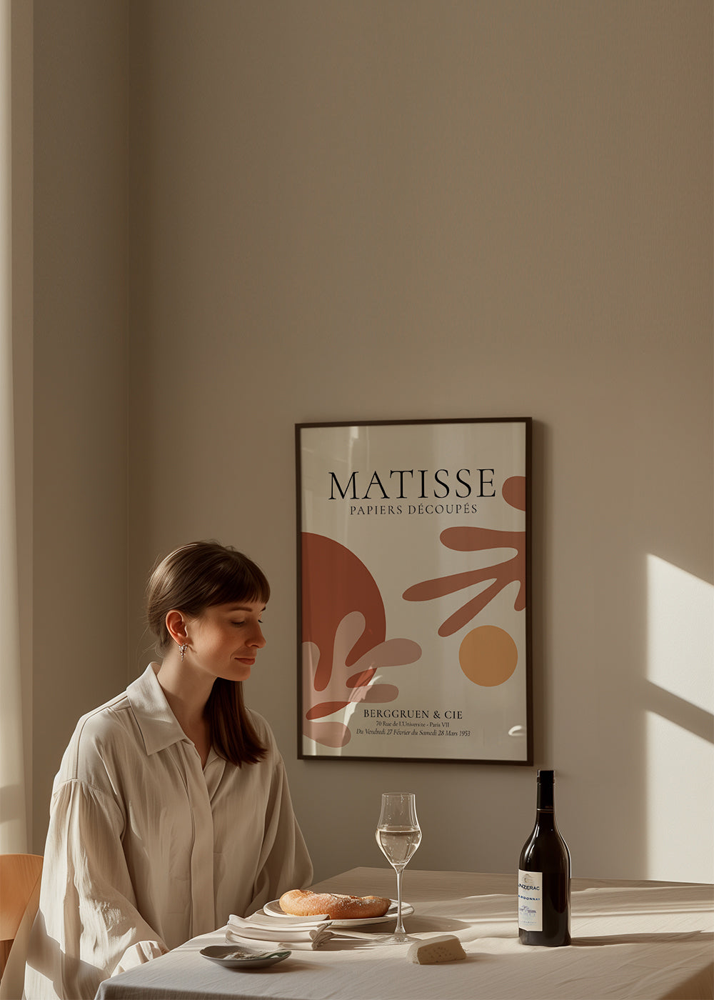 Wintage plakat inspirowany wycinankami Matisse'a