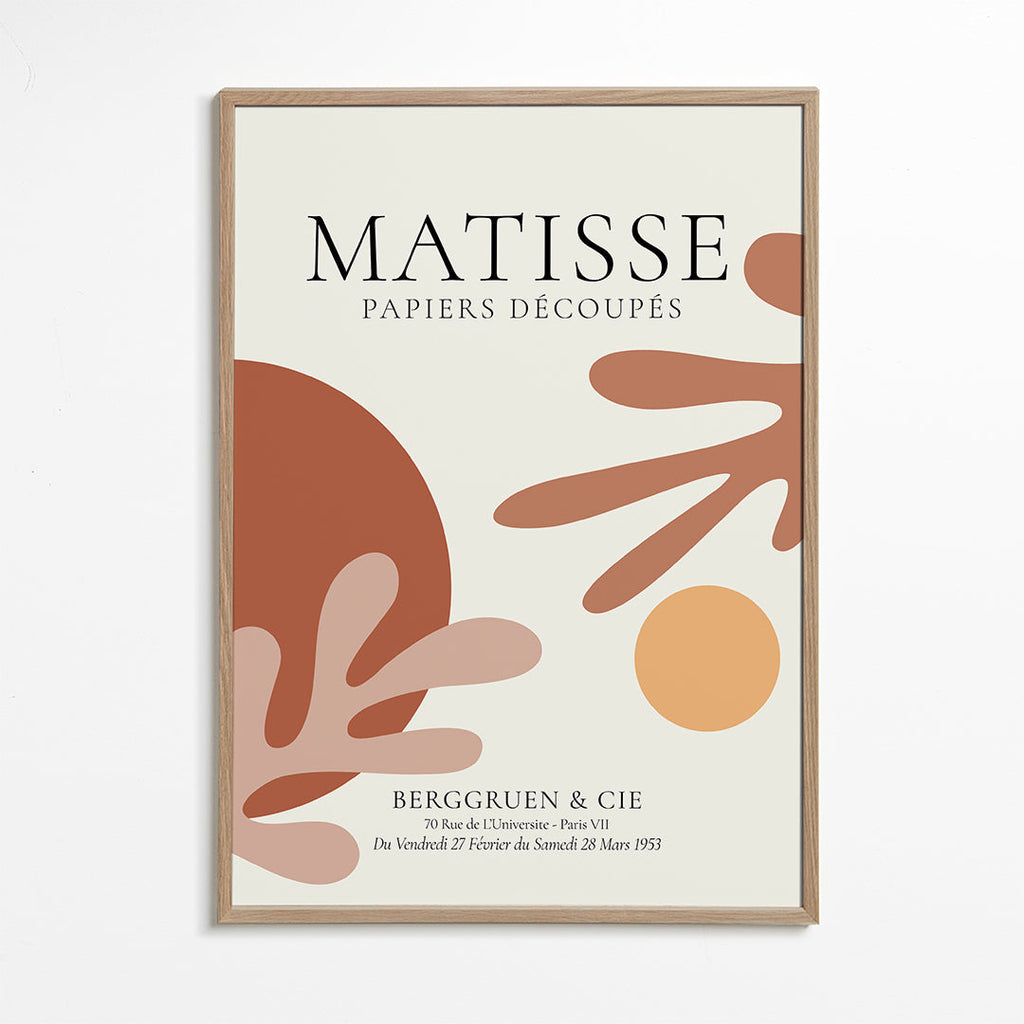 Wintage plakat inspirowany wycinankami Matisse'a
