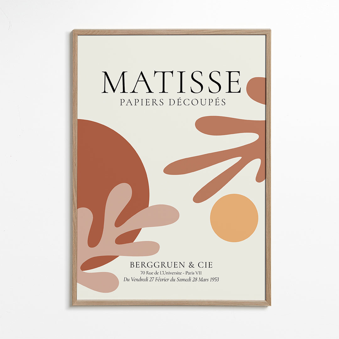 Wintage plakat inspirowany wycinankami Matisse'a