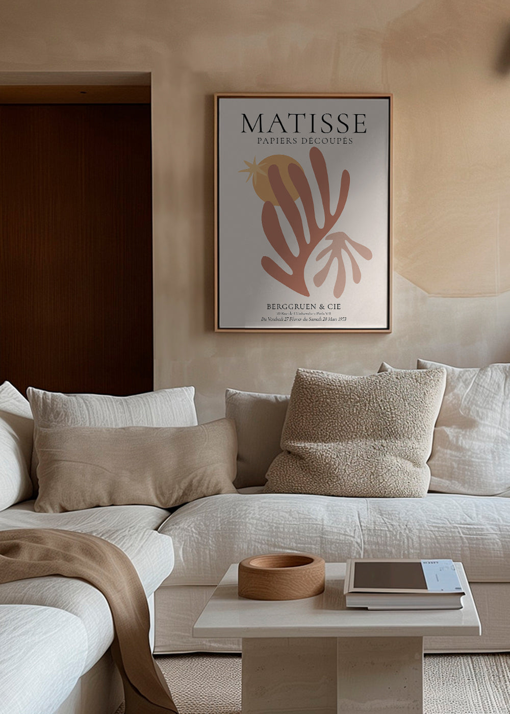 Plakat botaniczny Matisse wycinanki ciepłe barwy