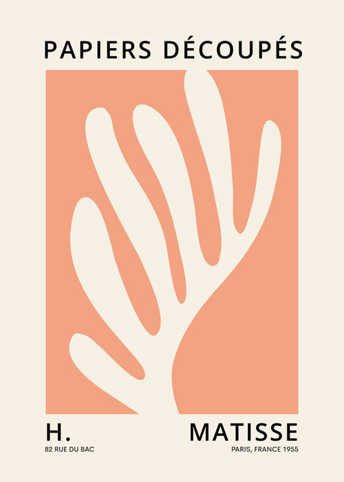 Plakat botaniczny Matisse papier wycięty pomarańczowy