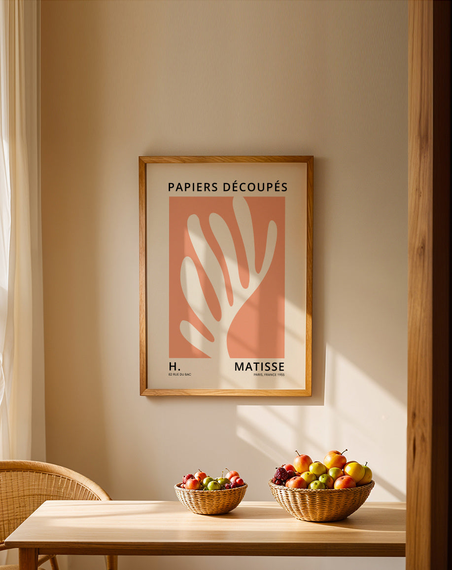 Henri Matisse ORANGE papiers découpés I - Framed poster in an interior