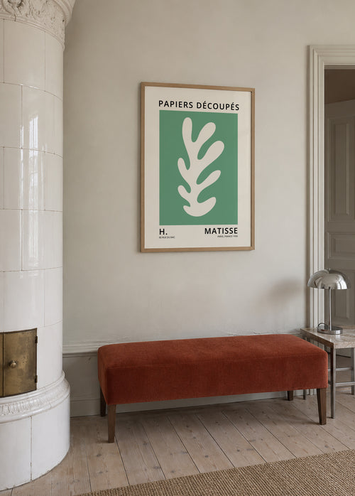 Henri Matisse GREEN papiers découpés I - Framed poster in an interior