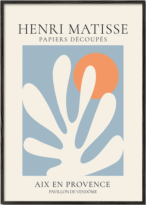 Plakat botaniczny Matisse niebieski i pomarańczowy