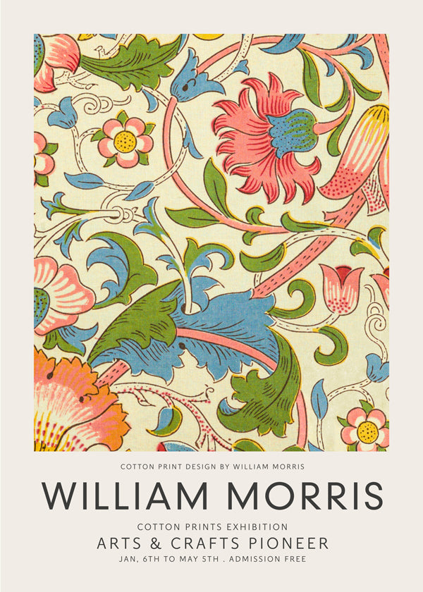 Plakat botaniczny William Morris wzór kwiatowy