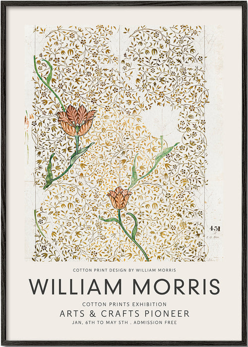 Plakat botaniczny William Morris wzór kwiatowy