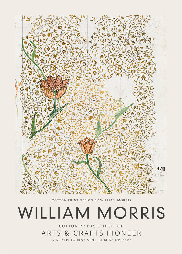 Plakat botaniczny William Morris wzór kwiatowy