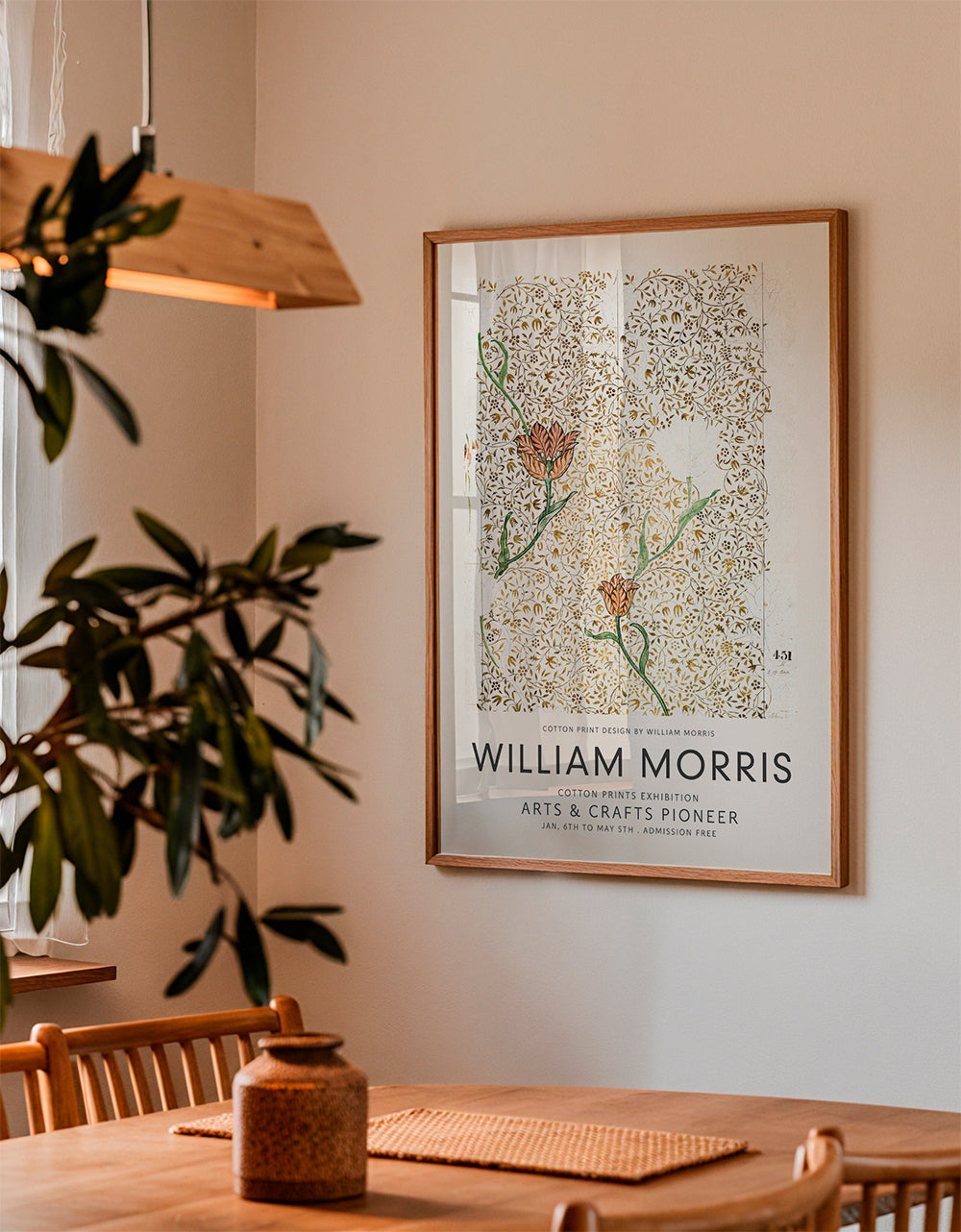 Plakat botaniczny William Morris wzór kwiatowy