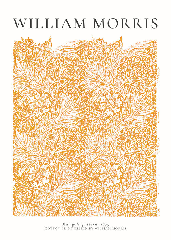 Plakat botaniczny William Morris motyw Marigold