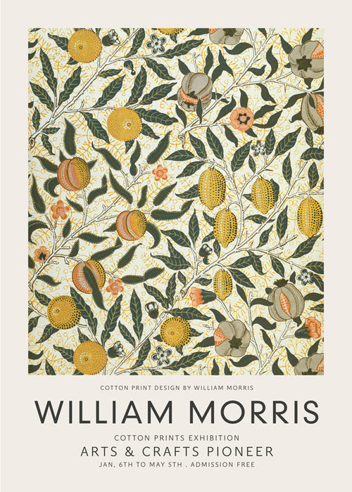 Plakat botaniczny z motywem owoców William Morris