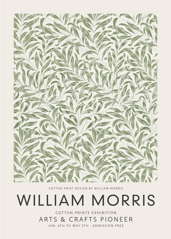 Plakat botaniczny William Morris z motywem liści