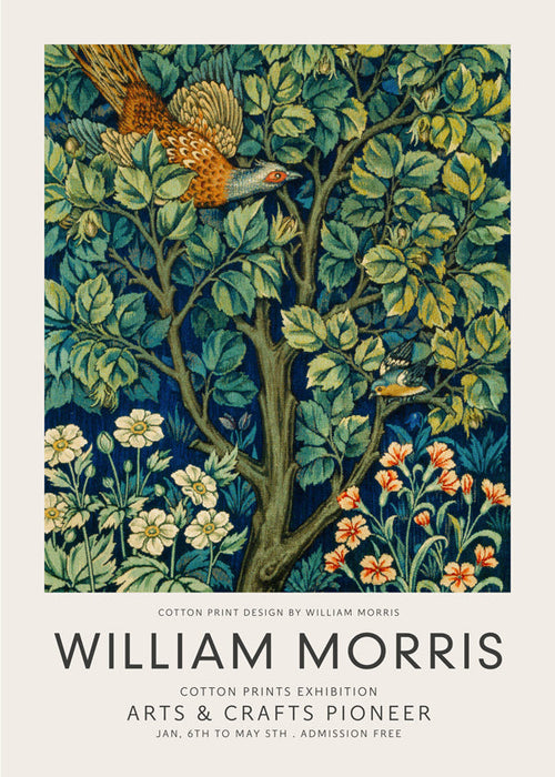 Plakat botaniczny William Morris bażant
