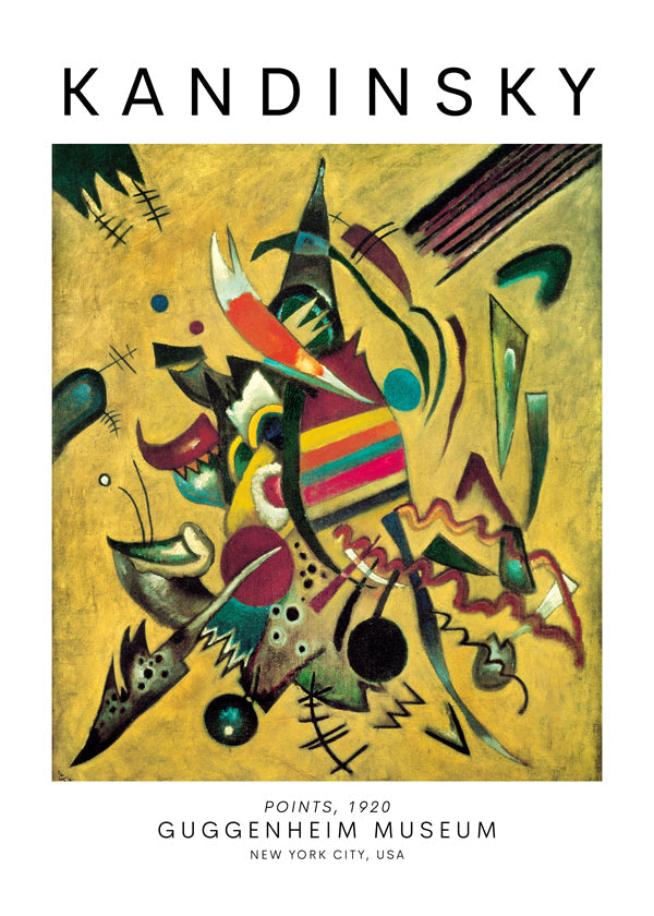 Obraz abstrakcyjny w stylu Kandinsky z kolorowymi punktami