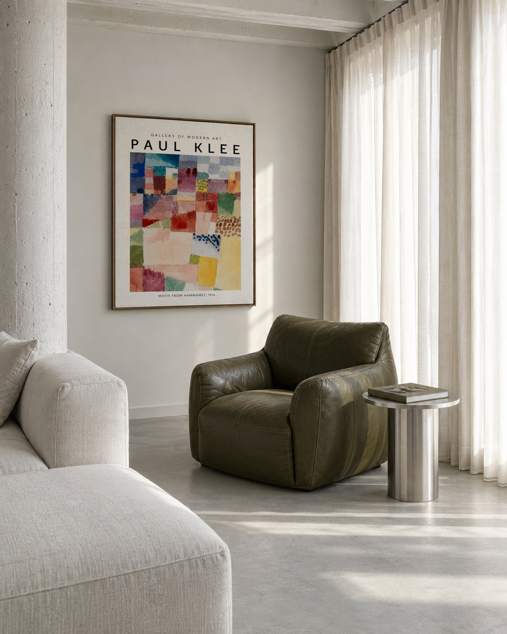 Paul Klee, MOTIF FROM HAMMAMET, 1914 - Framed canvas in an interior