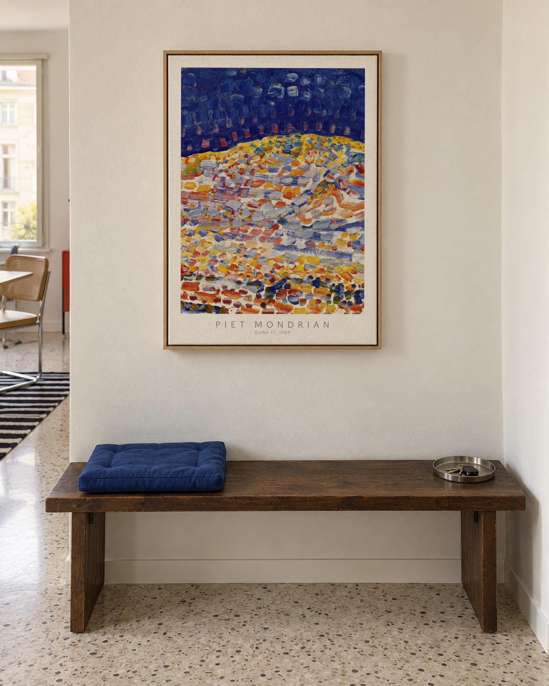Piet Mondrian Dune II - Framed canvas in an interior