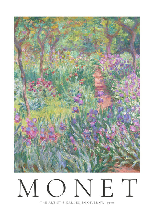Plakat botaniczny: ścieżka irysów w Giverny