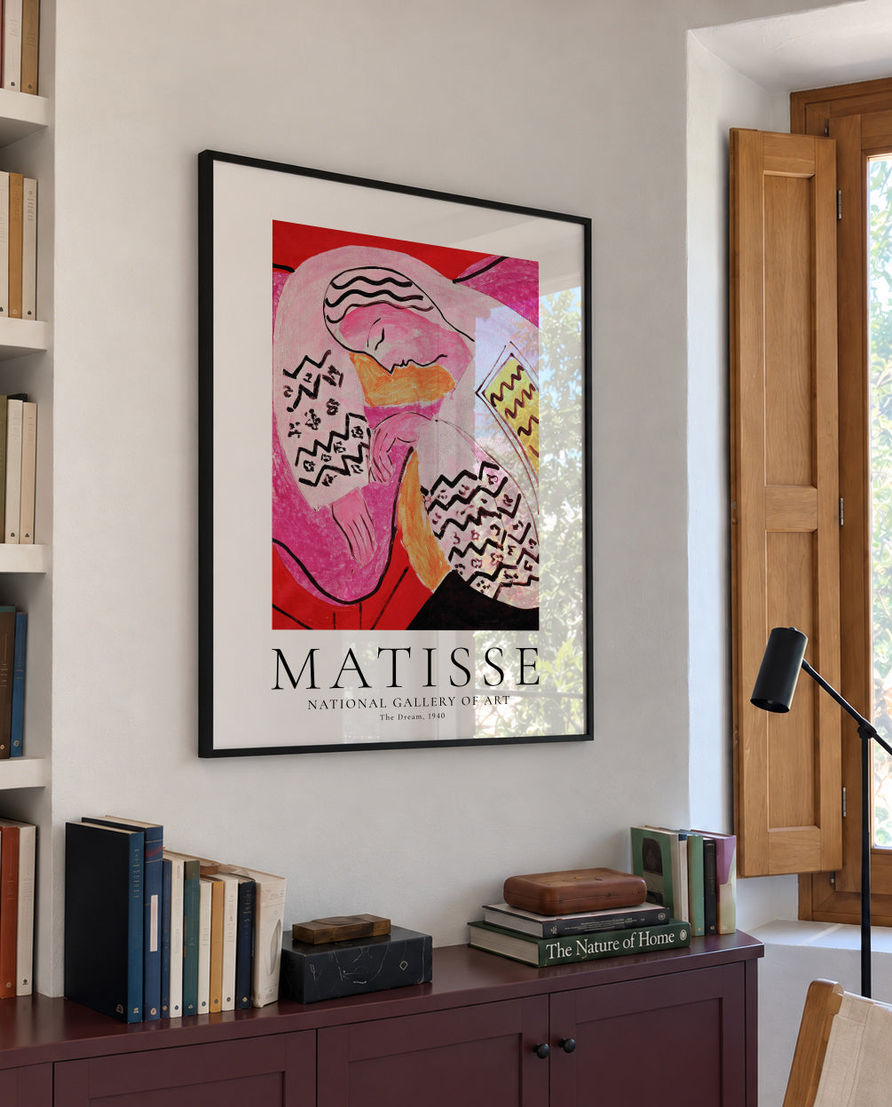 Henri Matisse The Dream, 1940 - Framed poster in an interior