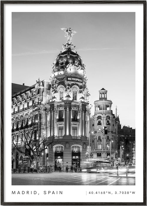 Sztuka do kuchni Madrid Metropolis czarno-biała