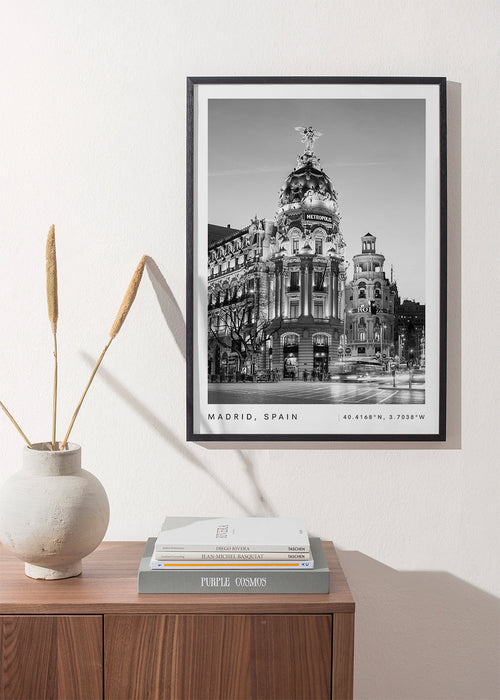 Sztuka do kuchni Madrid Metropolis czarno-biała