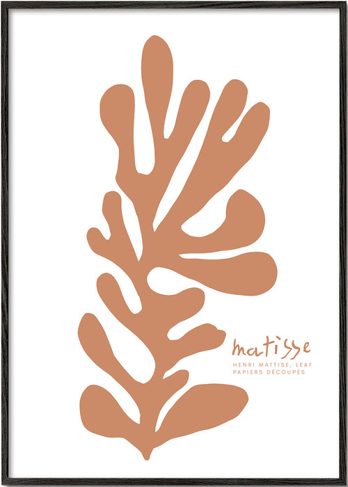 Plakat botaniczny liść w stylu Matisse