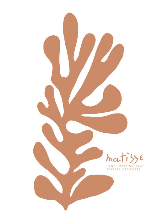 Plakat botaniczny liść w stylu Matisse