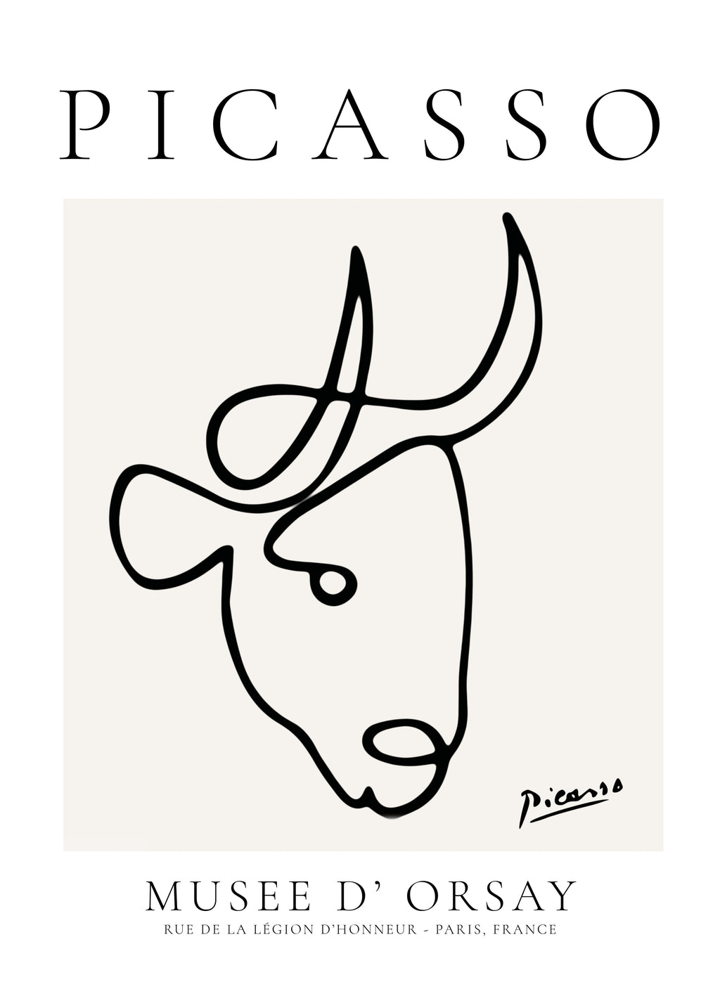 Pablo Picasso Animals Drawings the bull - Unframed art print