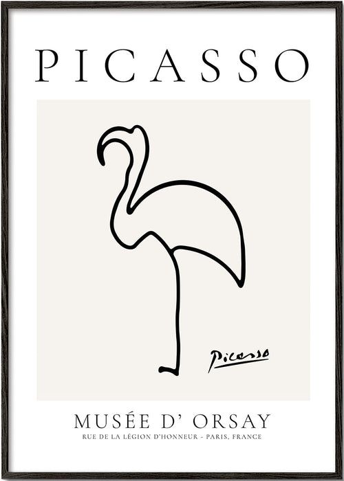Plakat flamingo szkic liniowy