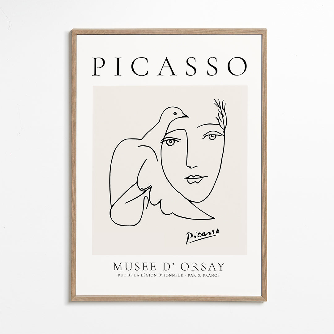 Ilustracja kobiety z gołębiem