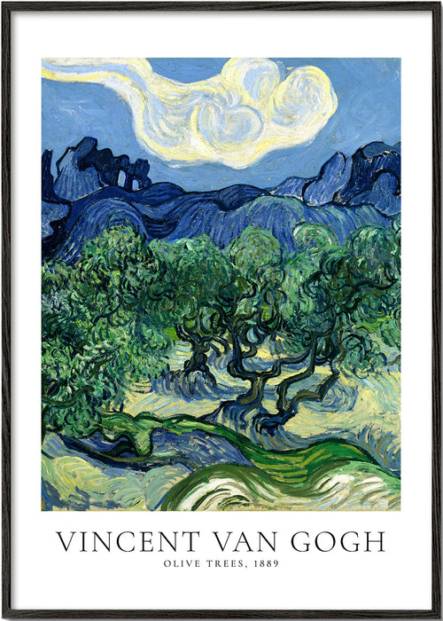 Plakat botaniczny Drzewa oliwne Van Gogha